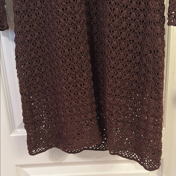 Michael Kors Elegant Brown Crochet Dress - Picture 7 of 15